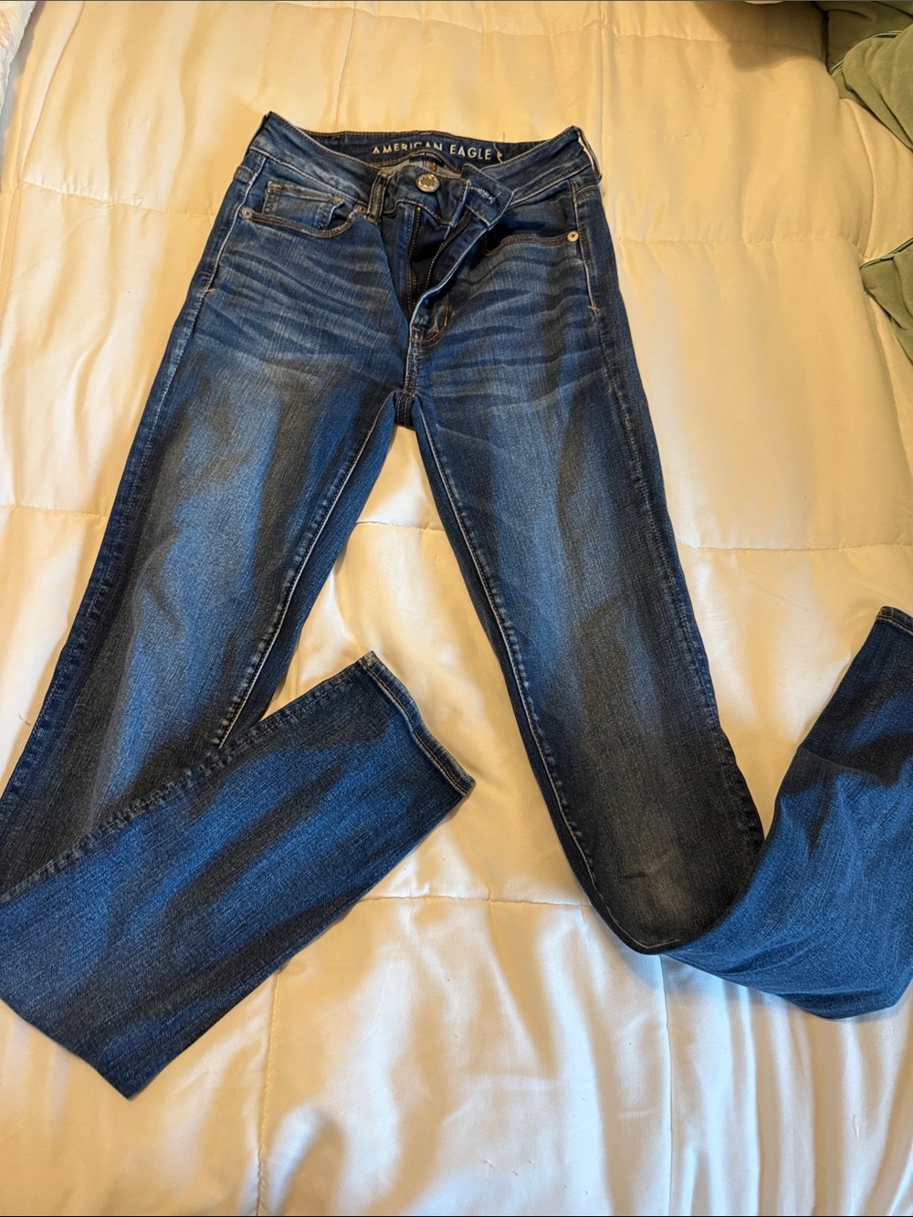American Eagle Outfitters Women's Dark Wash Skinny Jeans- 0 x-long